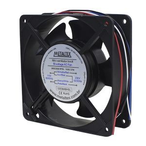 Mini Ventilador 110/220VCA 120x120x38mm Metaltex 12038ABHSL