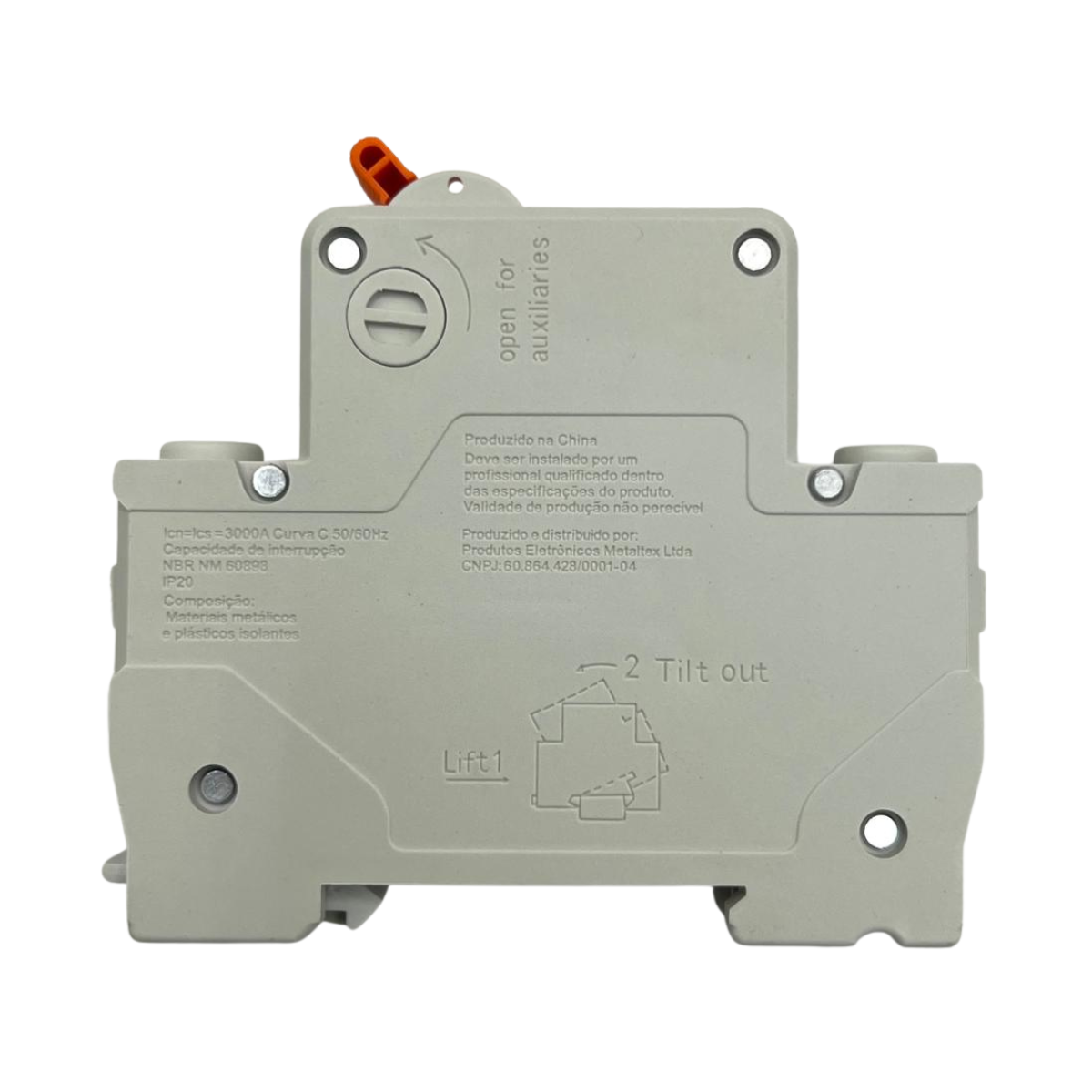 Minidisjuntor Monopolar Curva C 3kA 50A Metaltex NX3-1C50 - Imagem 3