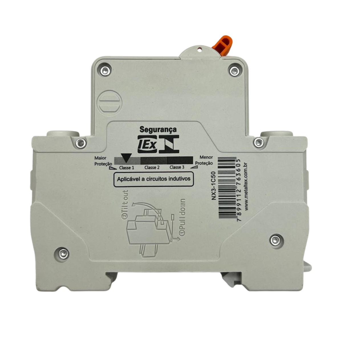 Minidisjuntor Monopolar Curva C 3kA 50A Metaltex NX3-1C50 - Imagem 2