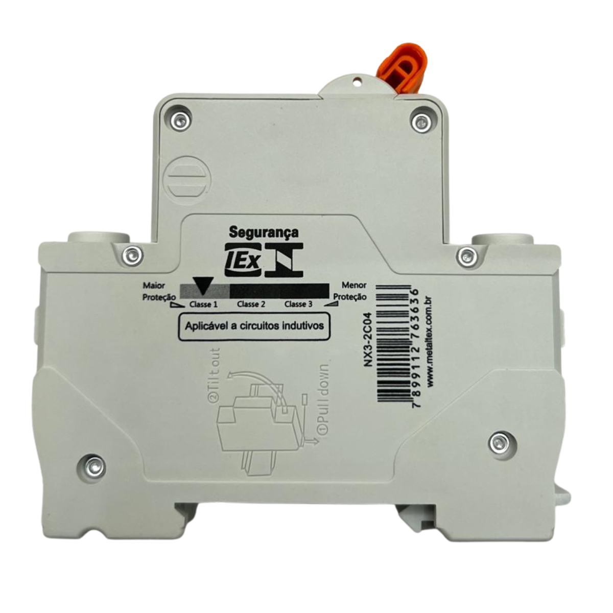 Minidisjuntor Bipolar Curva C 3kA 4A Metaltex NX3-2C04 - Imagem 3