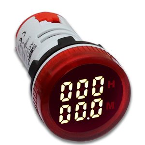 Horímetro Digital 22MM AD22-22HMR Vermelho de 0-999H 220~380Vca Sibratec