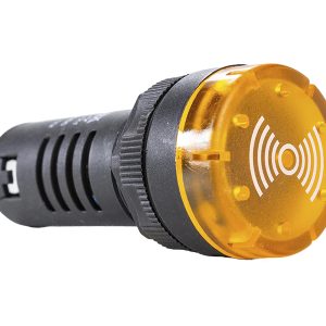 Sinalizador Sonoro com LED 22mm 220VCA Amarelo Metaltex BZ20-2L-Y