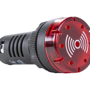 Sinalizador Sonoro com LED 22mm 24VCA/VCC Vermelho Metaltex BZ20-7L-R