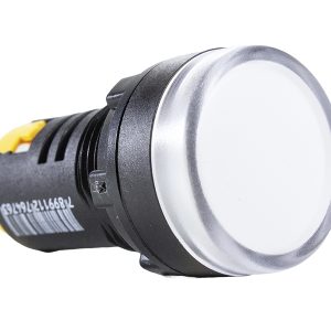 Sinalizador Redondo LED 22mm 24VCA/VCC Branco Metaltex L20-AR7-WP