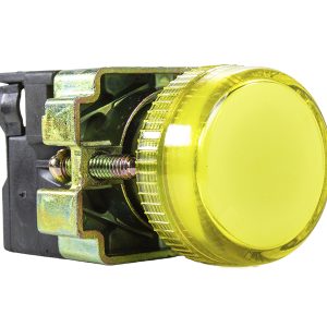 Sinalizador Redondo LED Metálico 22mm 220VCA Amarelo Metaltex M20PR-Y
