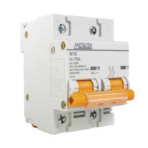 Minidisjuntor Bipolar 10kA 70A Metaltex N10-2P70