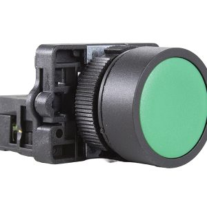 Botão Pulsador Faceado Plástico 22mm Verde 1NA Metaltex P20AFR-G-1A
