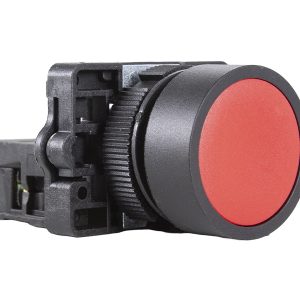 Botão Pulsador Faceado Plástico 22mm Vermelho 1NF Metaltex P20AFR-R-1B