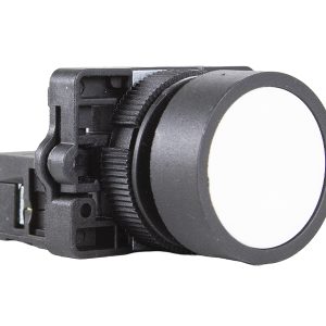 Botão Pulsador Faceado Plástico 22mm Branco 1NA Metaltex P20AFR-W-1A