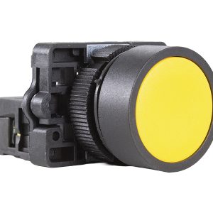 Botão Pulsador Faceado Plástico 22mm Amarelo 1NA Metaltex P20AFR-Y-1A