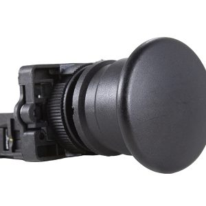 Botão Pulsador Cogumelo Plástico 22mm Preto 1NA Metaltex P20AMR-B-1A