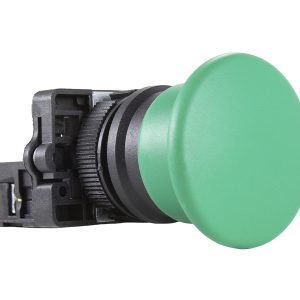Botão Pulsador Cogumelo Plástico 22mm Verde 1NA Metaltex P20AMR-G-1A