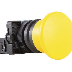 Botão Pulsador Cogumelo Plástico 22mm Amarelo 1NA Metaltex P20AMR-Y-1A