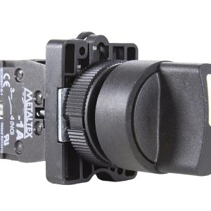 Chave Seletora Knob Curto 3 Posições com Retorno 22mm 2NA Metaltex P20SCR7-B-2A