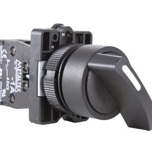 Chave Seletora Knob Longo 2 Posições Fixas 90º 22mm 1NA Metaltex P20SLR2-B-1A